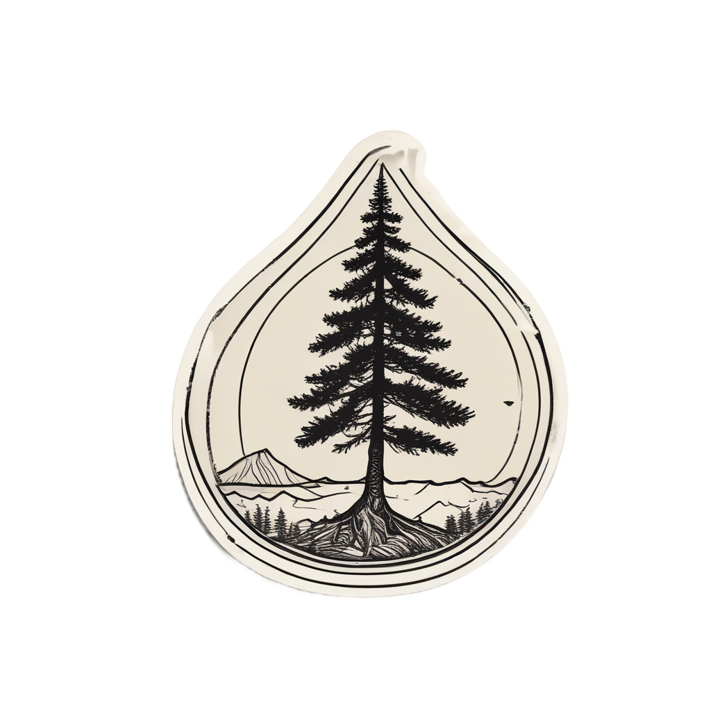 Compass Needle Through Pine — outdoorsman stickers
