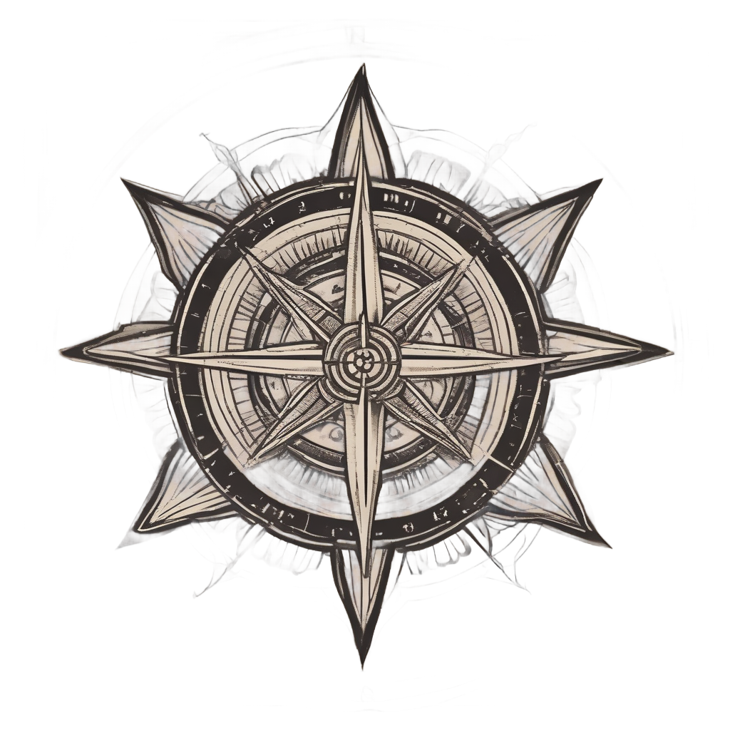 Compass Rose Badge — open road stickers