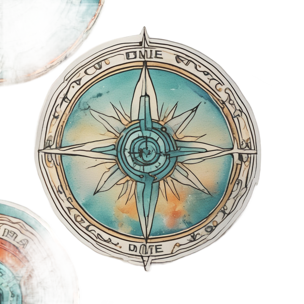 Compass Rose Route Badge — open road stickers