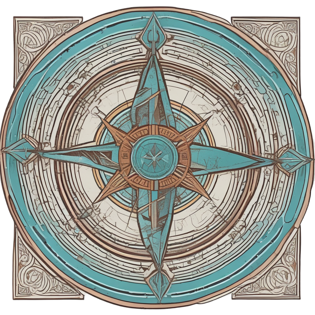 Compass Rose Trail Banner — open road stickers