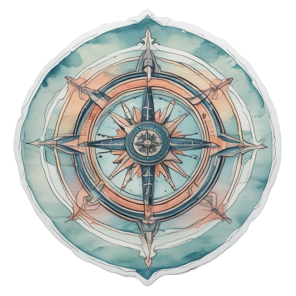 Compass Rose Wanderer — open road stickers