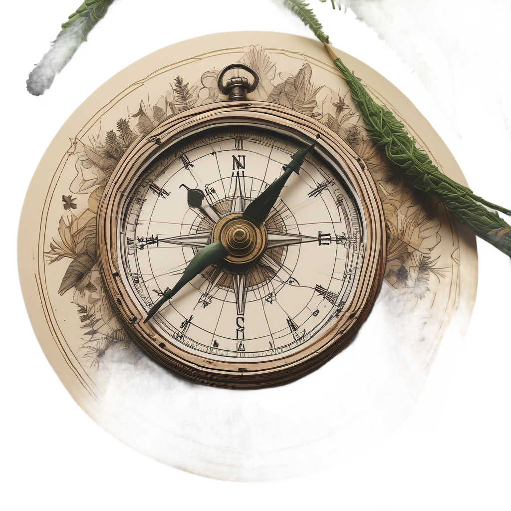 Compass with Pine Needle Clock — tactical & outdoor stickers