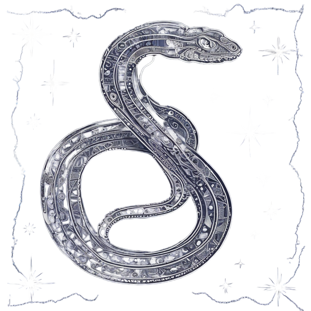 Constellation Celestial Snake — blackwork flash stickers