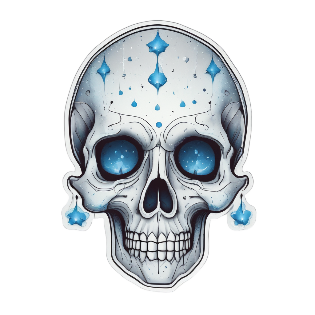 Constellation Teardrop Skull — mystical skull stickers