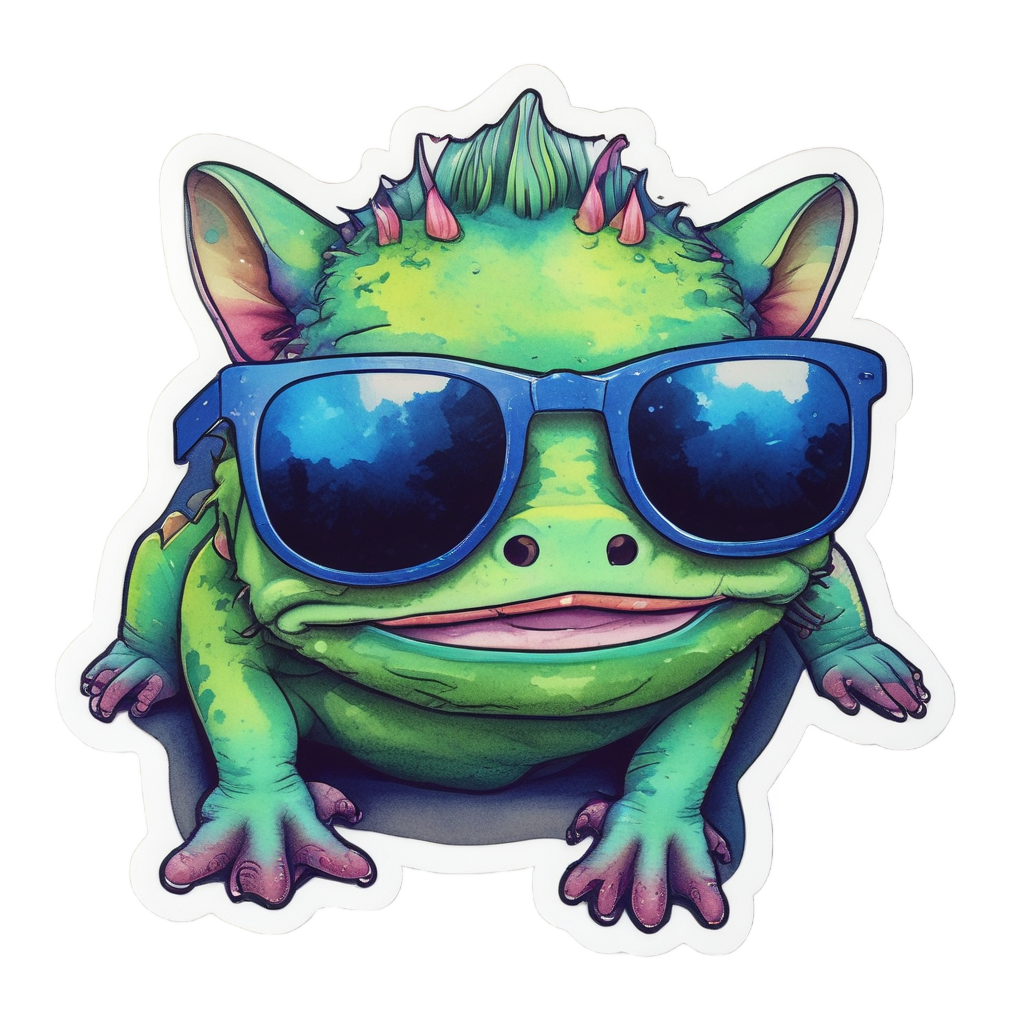 Cool Axolotl with Sunglasses — wildlife stickers