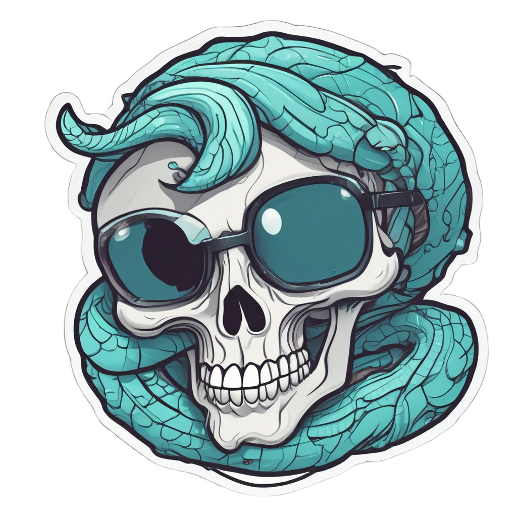 Cool Skull Shades — blackwork skull stickers