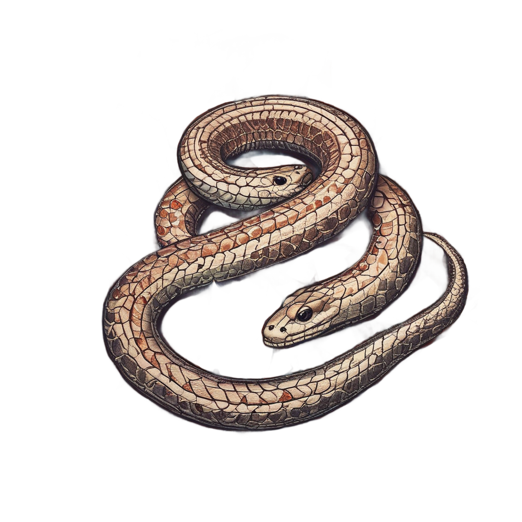Copper Serpent in Autumn Leaves — fine-line flash stickers