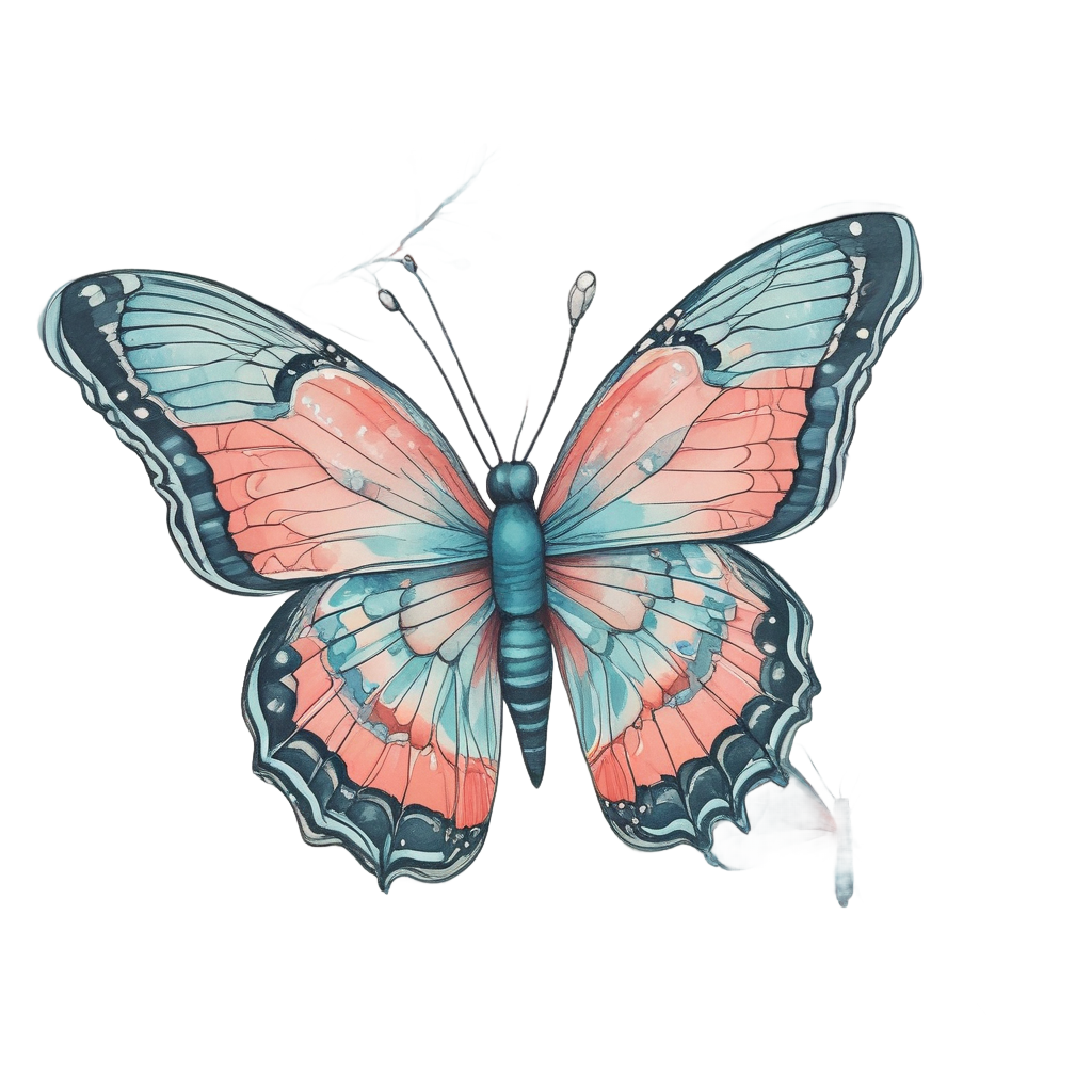 Coral Reef Butterfly — fine-line flash stickers