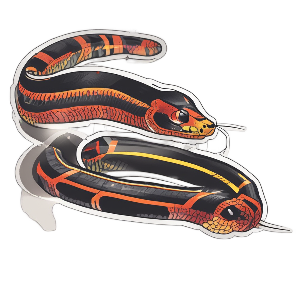 Coral Snake Neon Band — blackwork flash stickers