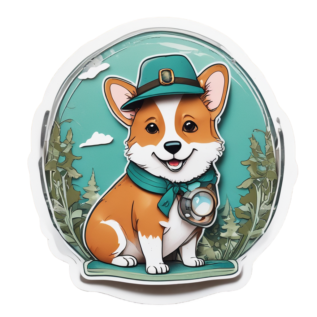 Corgi Papercut Explorer — dogs stickers