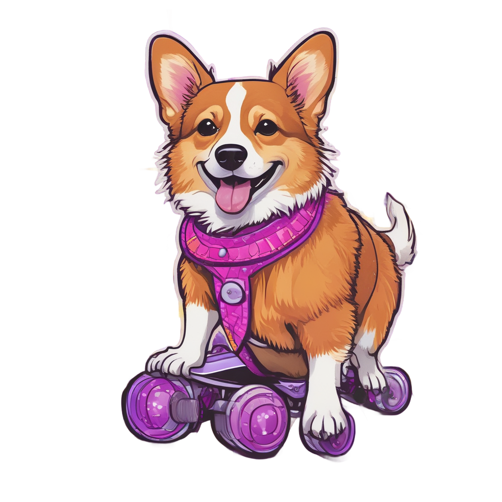 Corgi Roller Disco Queen — dogs stickers