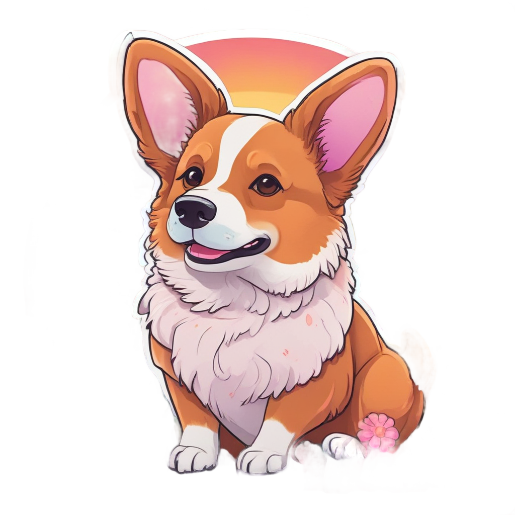 Corgi with Butterfly Wings — dogs stickers
