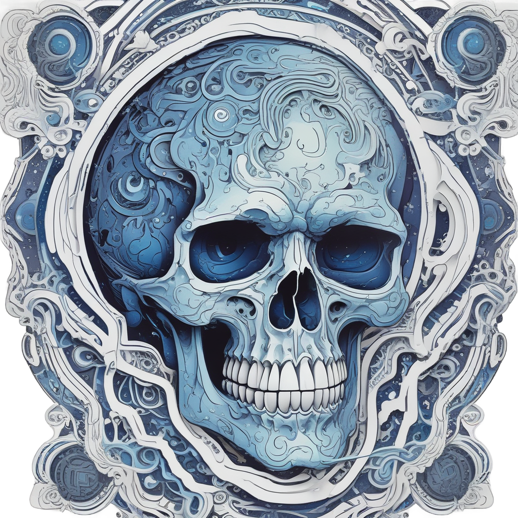 Cosmic Abyss Eye — flaming skull stickers