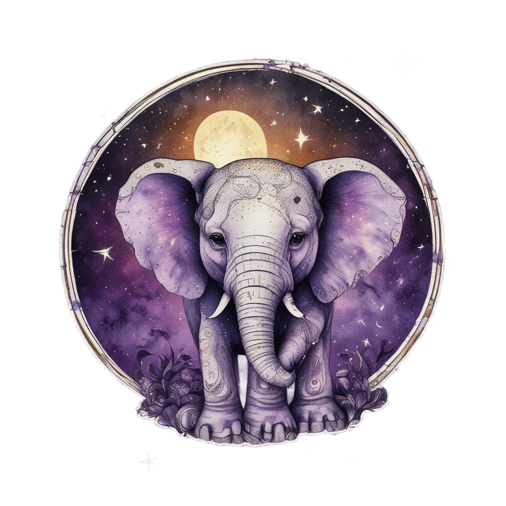 Cosmic Baby Elephant — celestial nursery stickers