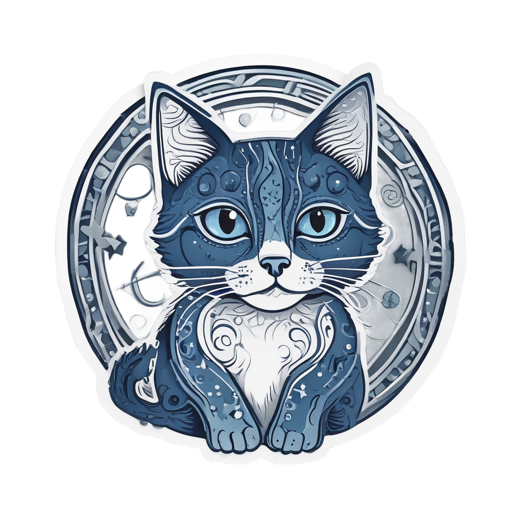 Cosmic Cat Cloud Cuddler — celestial nursery stickers