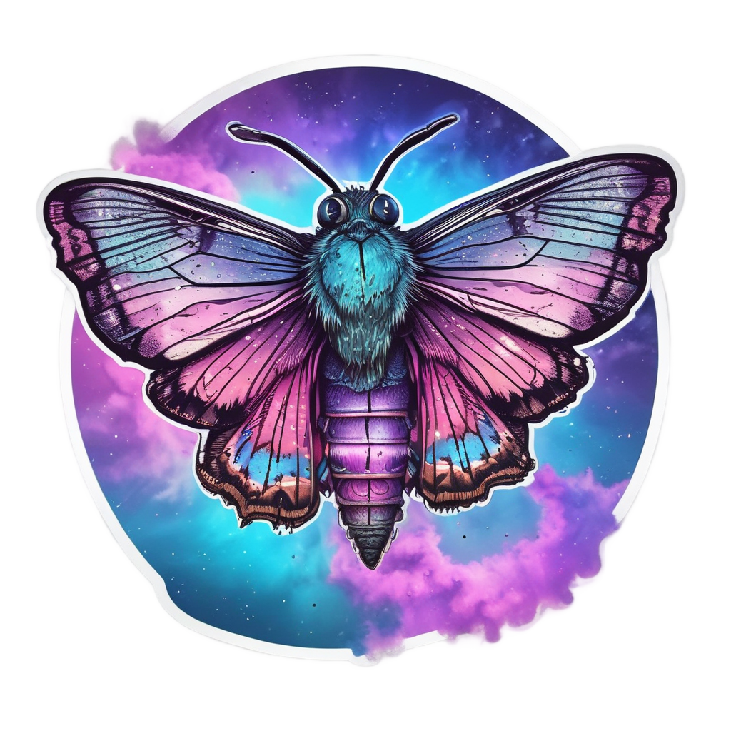 Cosmic Dust Moth — moths & ravens stickers