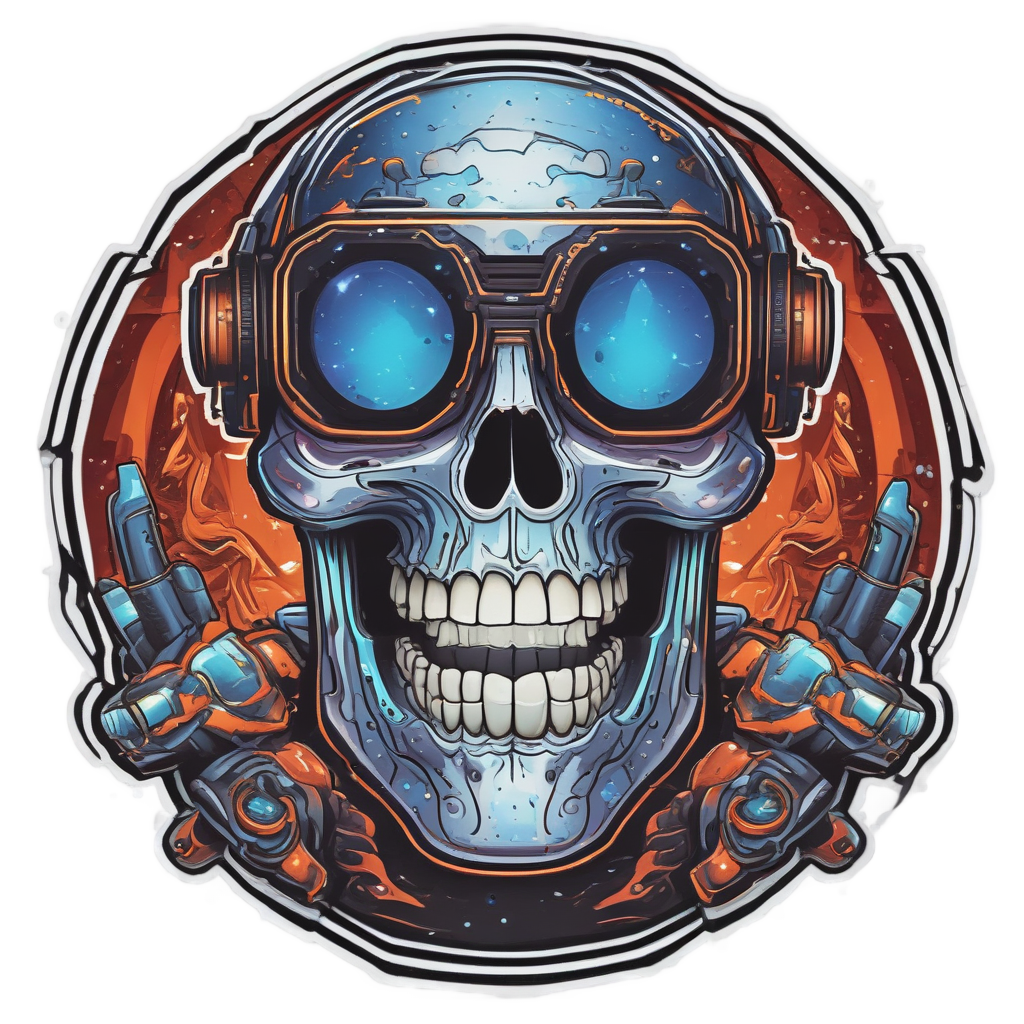 Cosmic Gamer Skull — gamer stickers