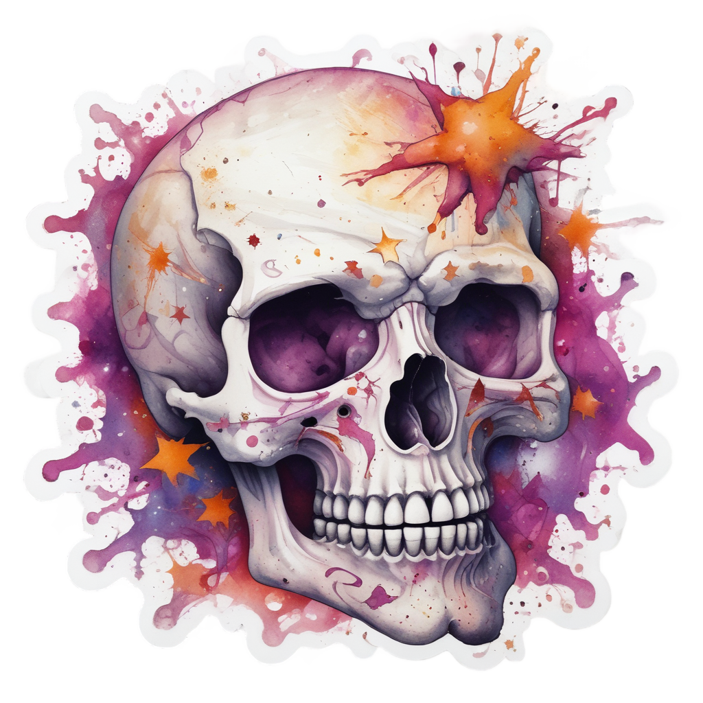Cosmic Laughter Burst — cute skull stickers