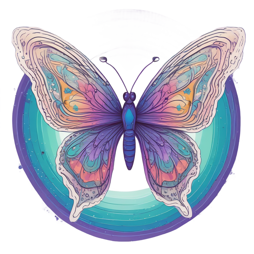 Cosmic Neon Swirl — fine-line flash stickers