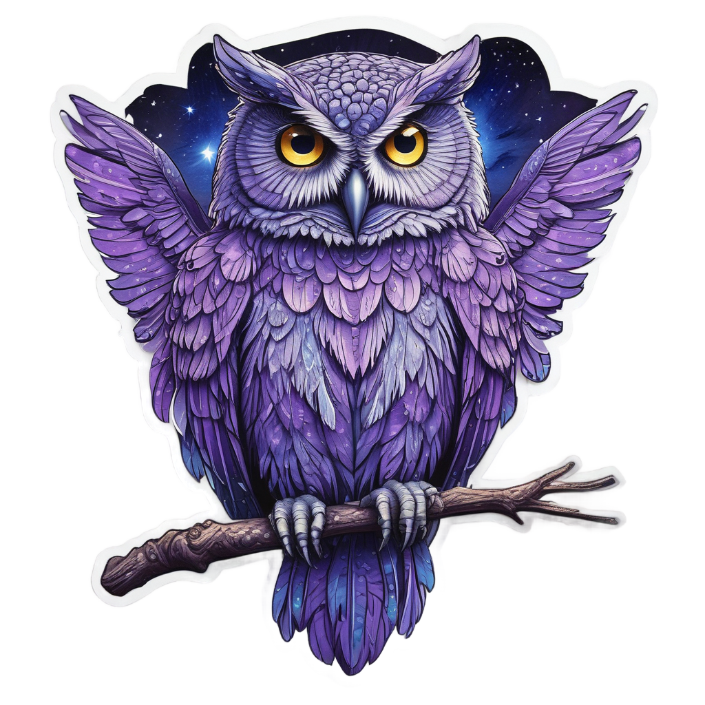 Cosmic Owl Sorcerer — woodland nursery stickers