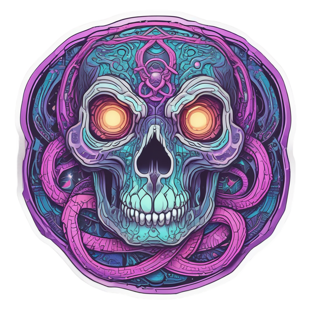 Cosmic Serpent Skull — galaxy stickers