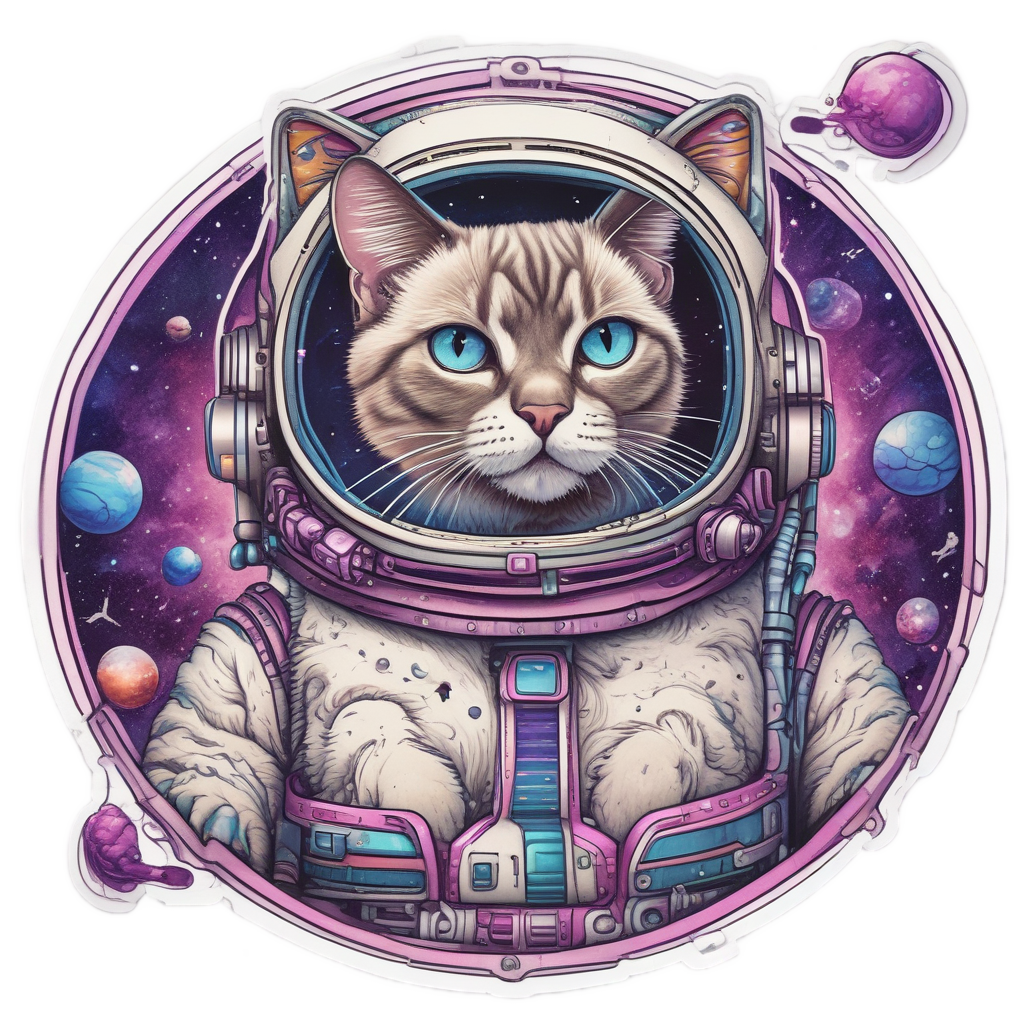 Cosmic Siamese Astronaut — cats stickers