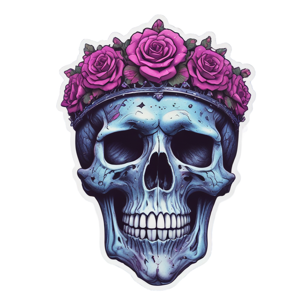 Cosmic Skull Rose Crown — celestial stickers