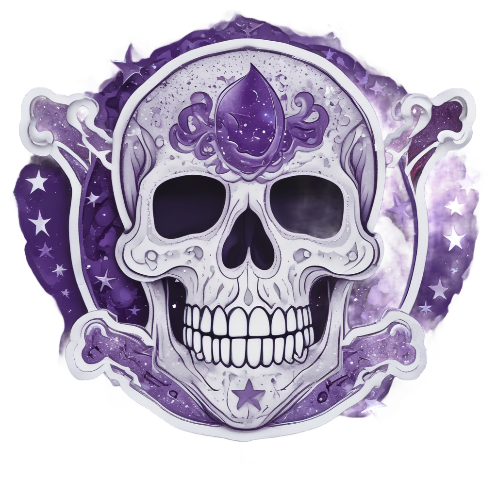 Cosmic Skull Star Crossbones — skull & crossbones stickers