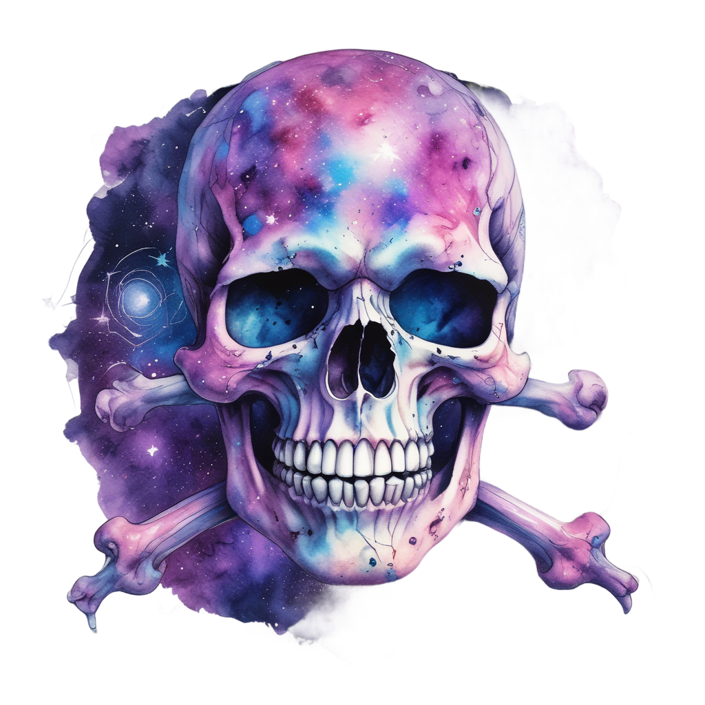 Cosmic Skull with Nebula — skull & crossbones stickers