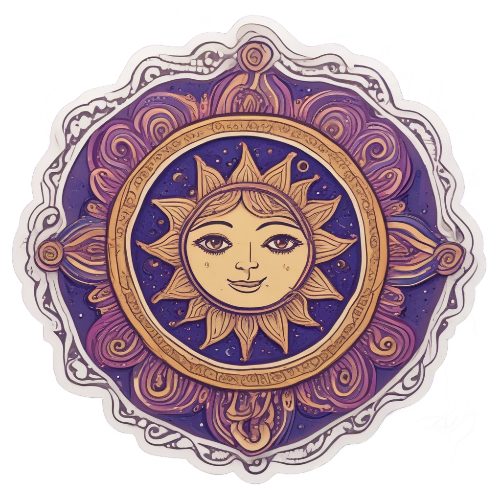 Cosmic Spiral Sun — boho nursery stickers