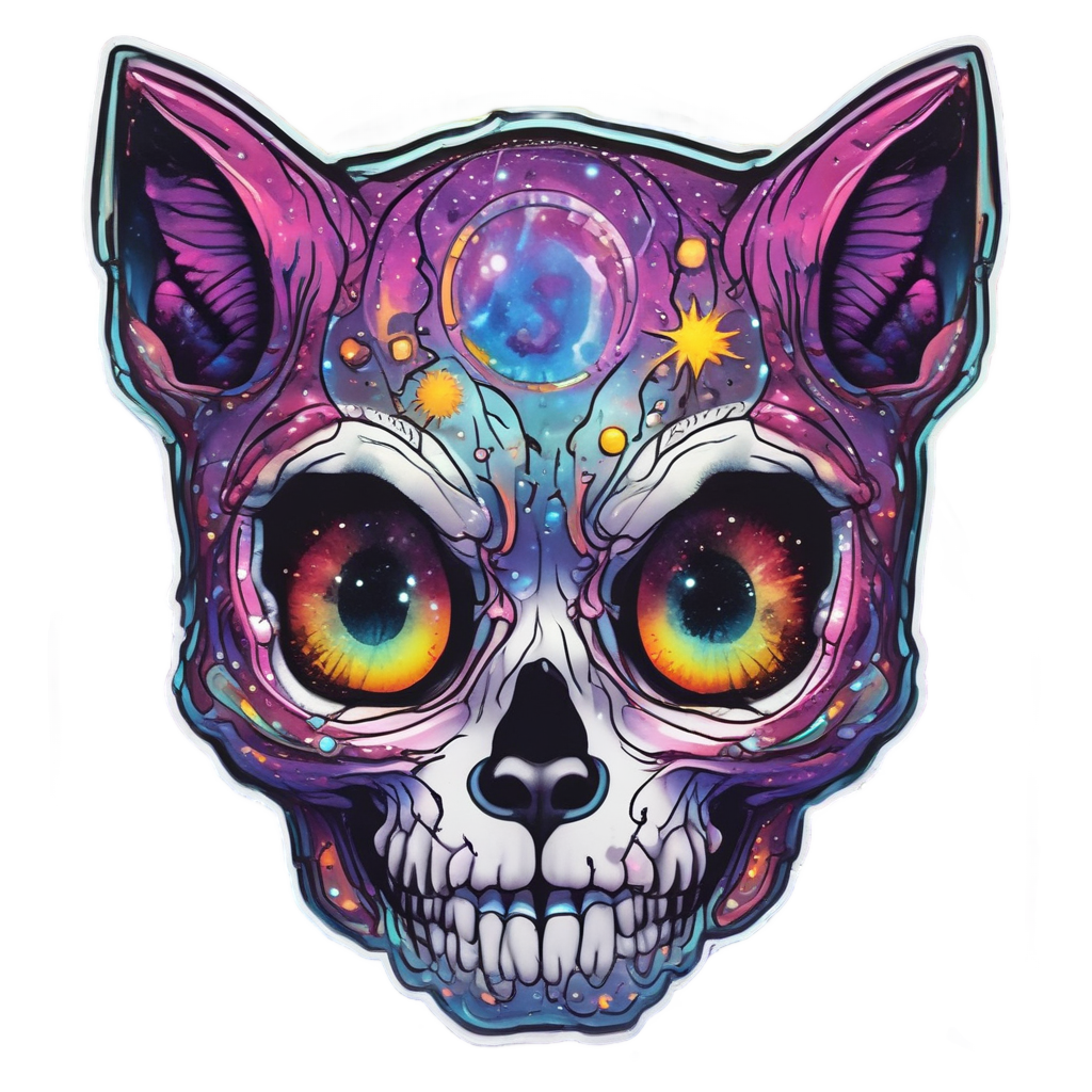 Cosmic Stare Skull — cute skull stickers