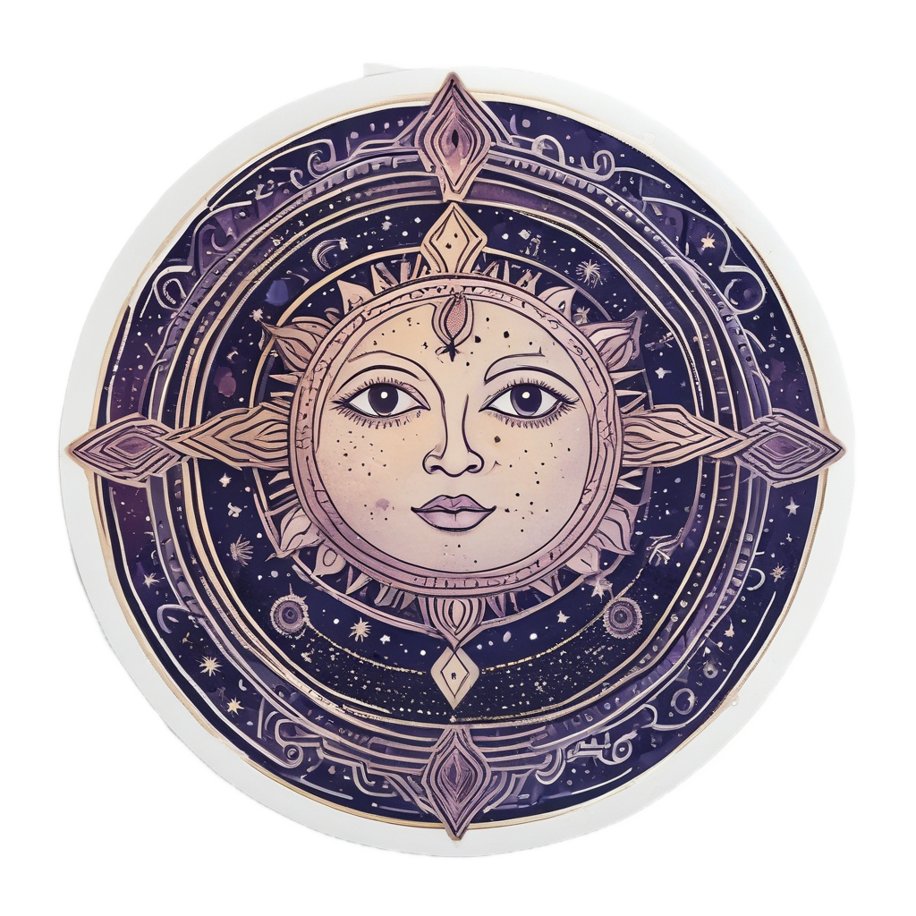 Cosmic Sun with Spiral Rays — boho nursery stickers