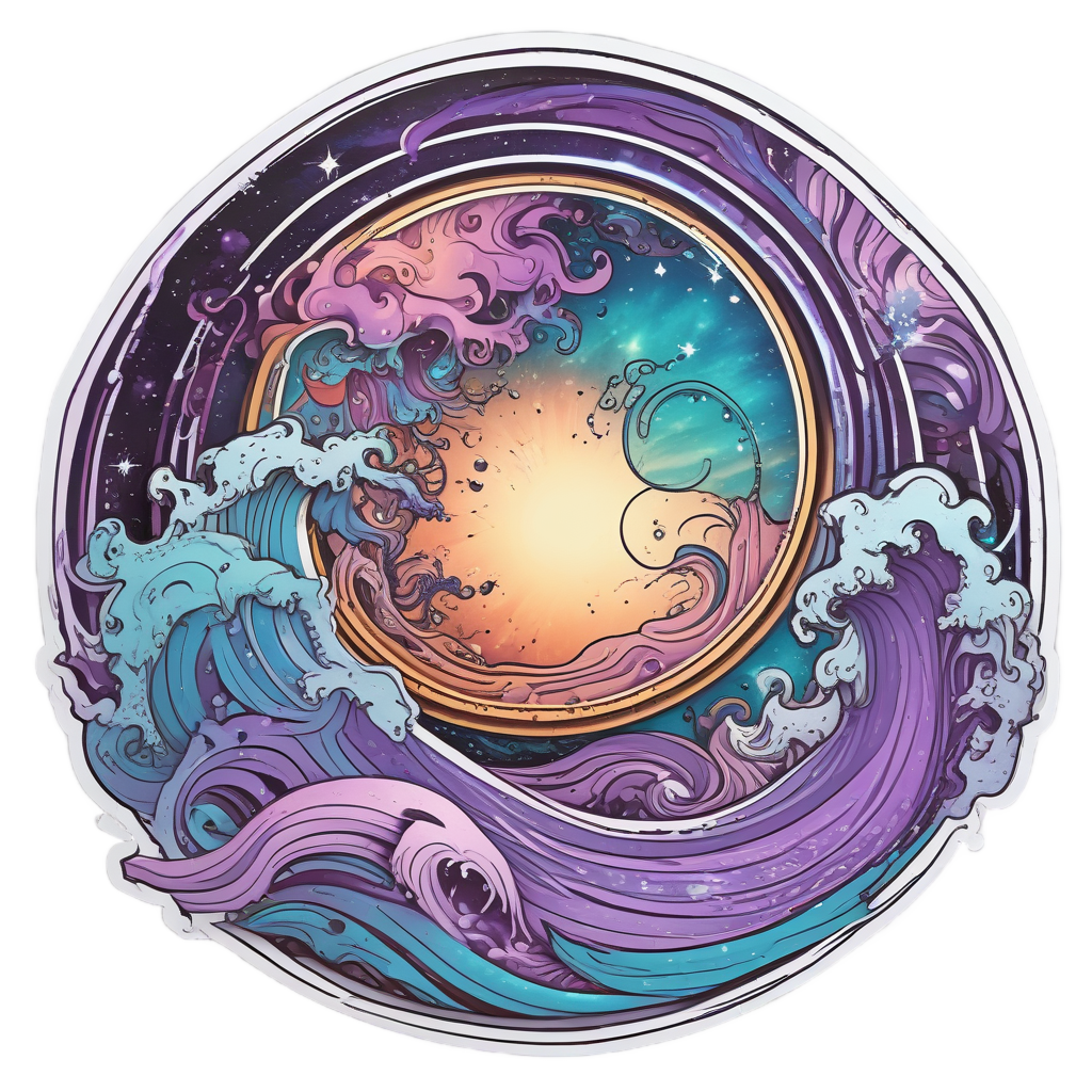 Cosmic Wave Sun — boho nursery stickers