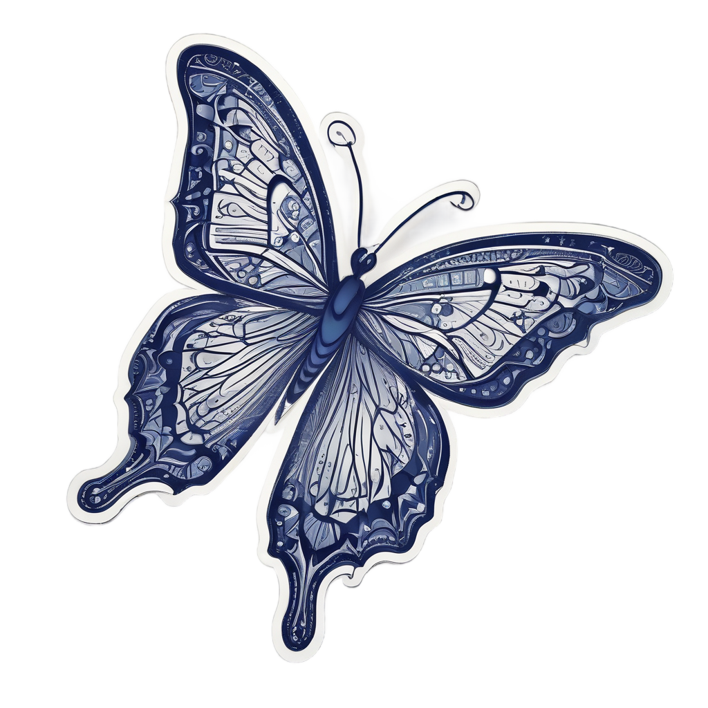 Cosmic Wing Wanderer — fine-line flash stickers