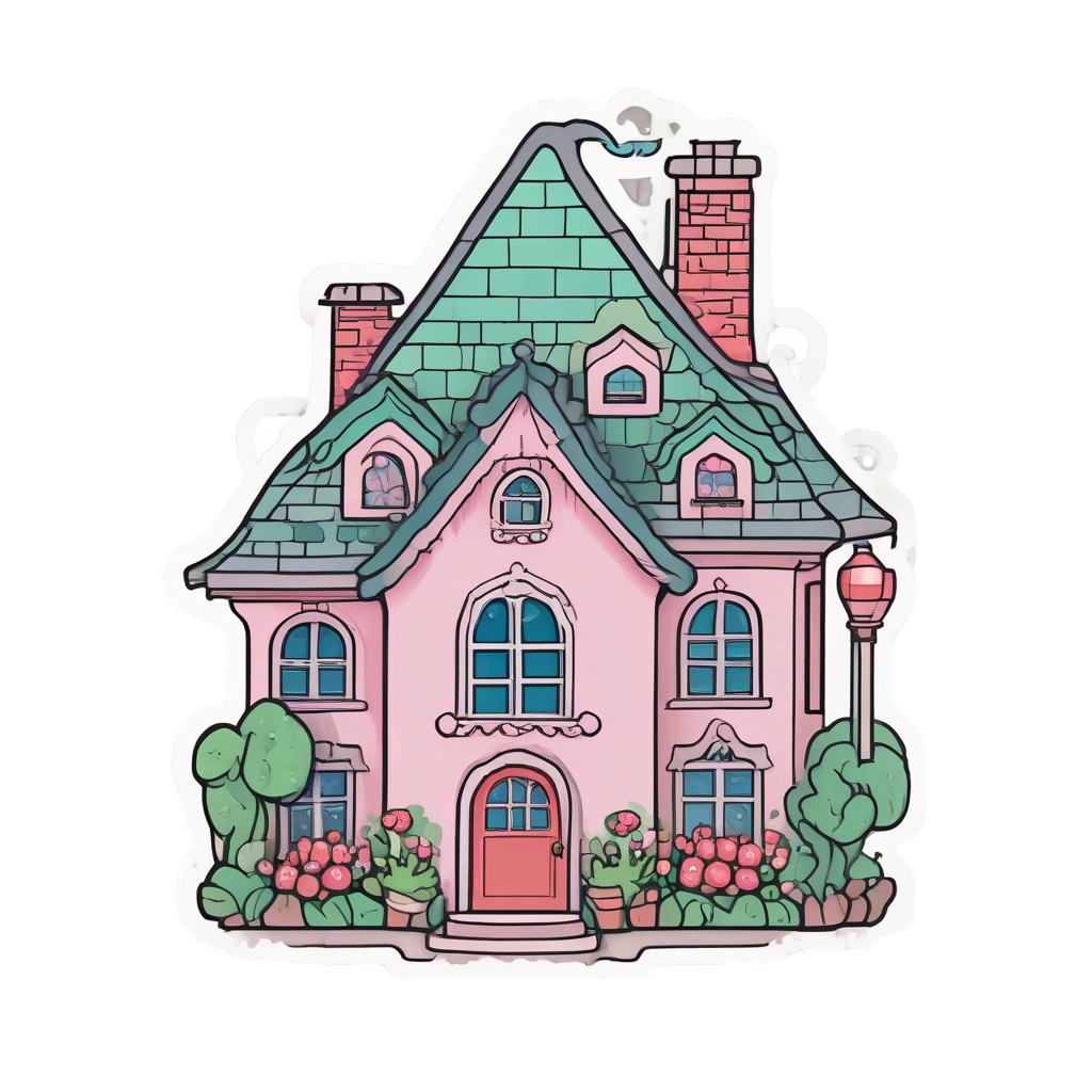 Cottage Tea Time — cottage scenes stickers