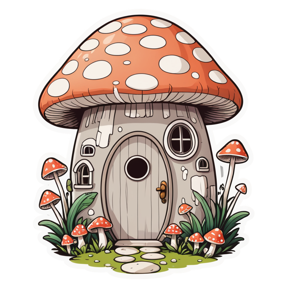 Mushroom House (kawaii) — kawaii stickers