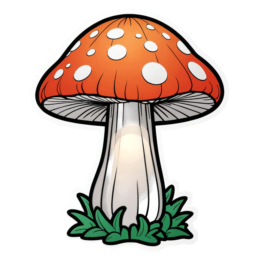 Lantern Shroom (papercut) — cottagecore stickers