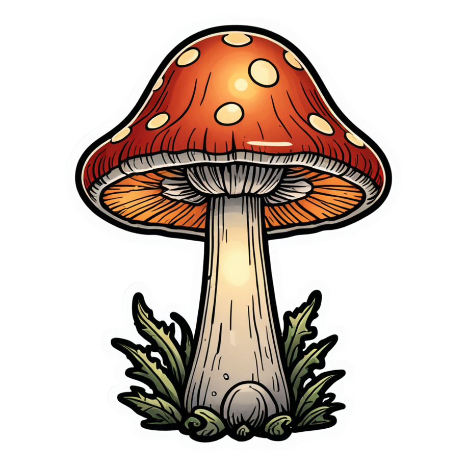 Lantern Shroom (tattoo) — cottagecore stickers