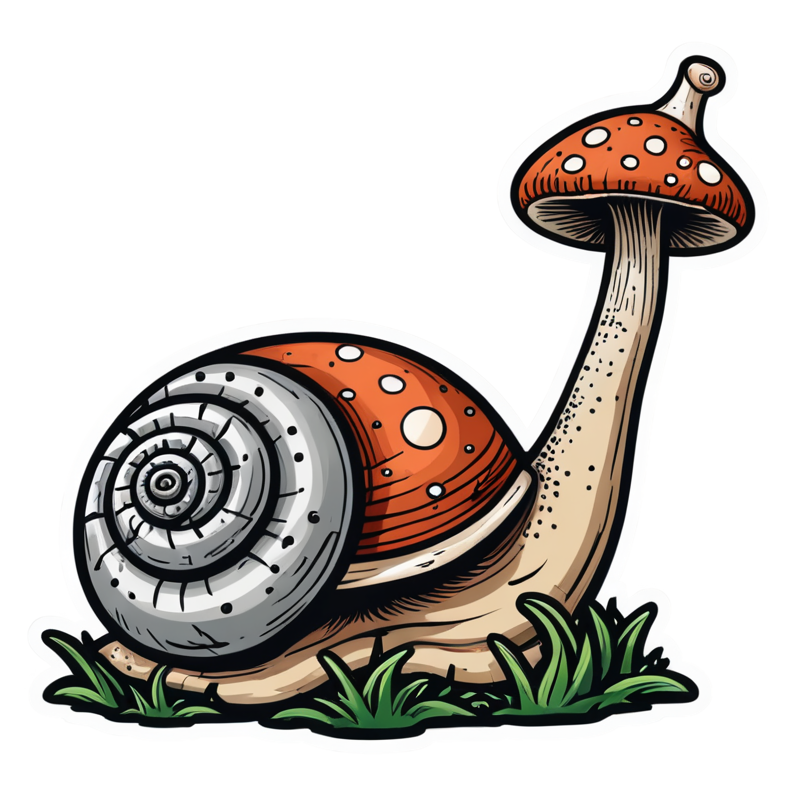 Snail & Shroom (tattoo) — cottagecore stickers