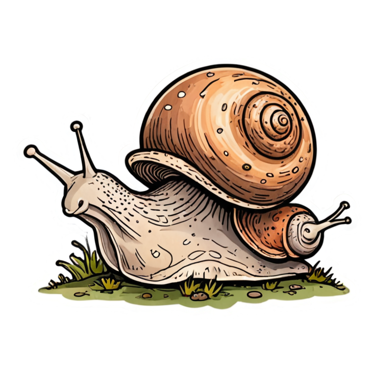 Snail & Shroom (watercolor) — cottagecore stickers