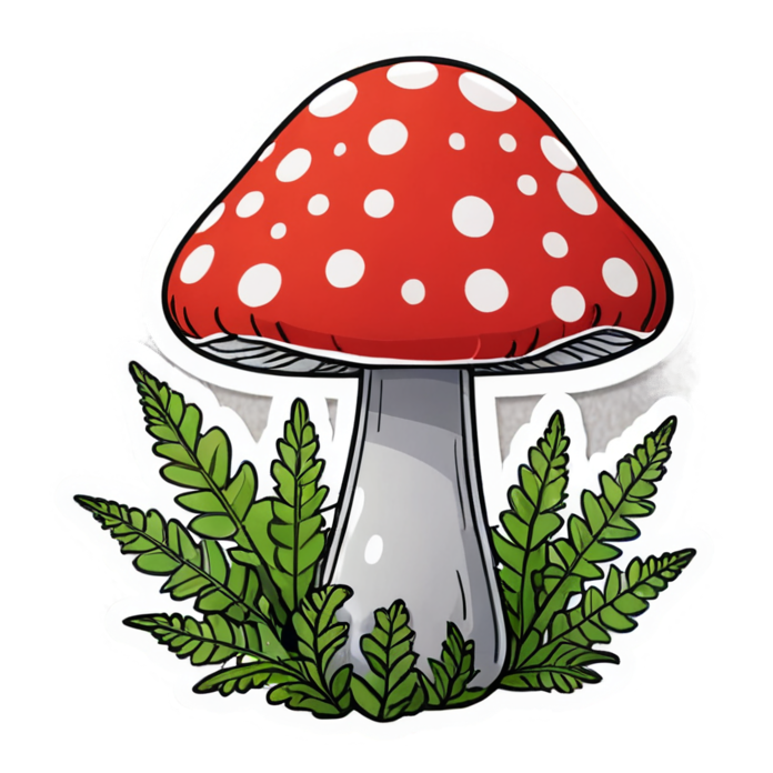 Red Toadstool (holographic) — cottagecore stickers