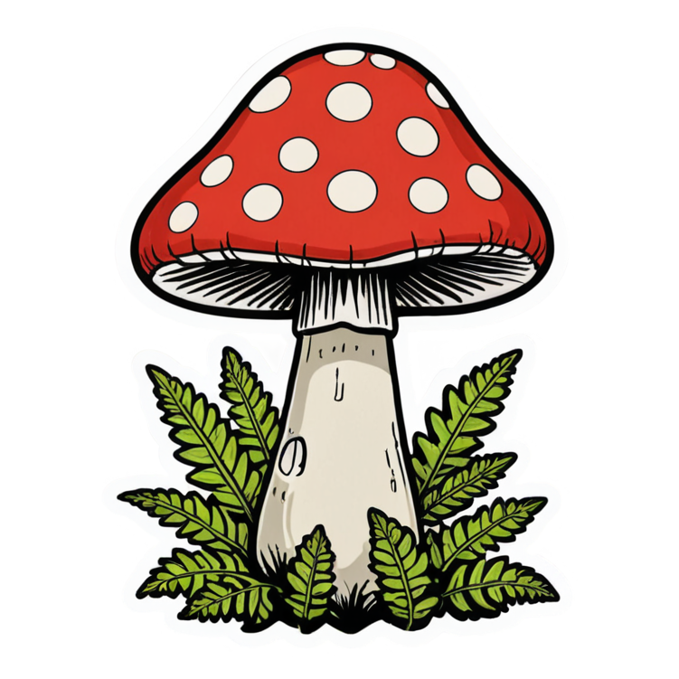 Red Toadstool (tattoo) — cottagecore stickers