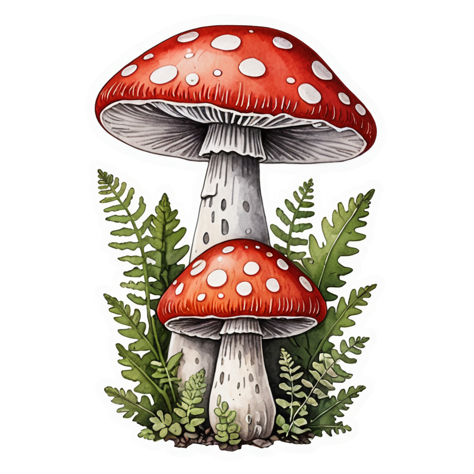 Red Toadstool — cottagecore stickers
