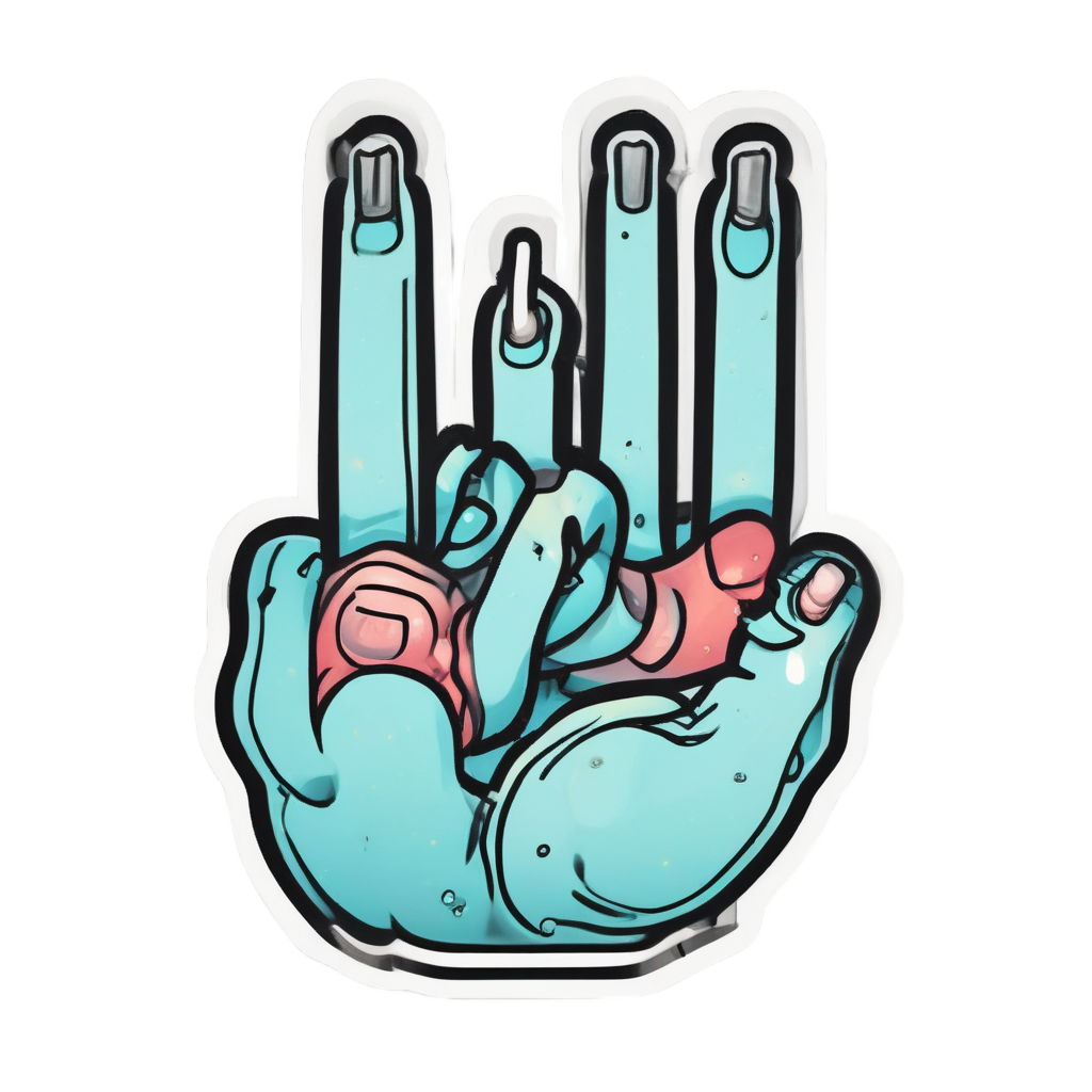 Counting Three Fingers — blackwork flash stickers