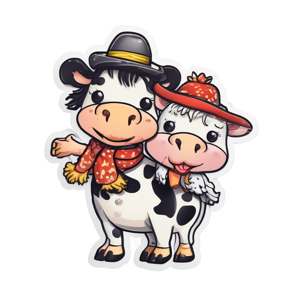 Cow Carries Chicken — open road stickers