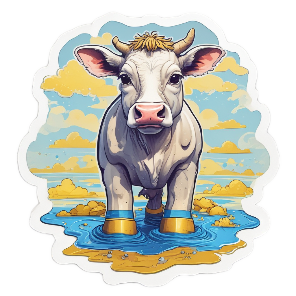 Cow in Rain Boots — nursery & baby stickers