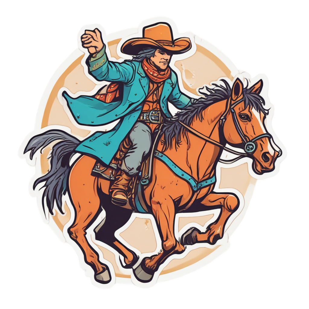 Cowboy Cornflower Rodeo — floral stickers