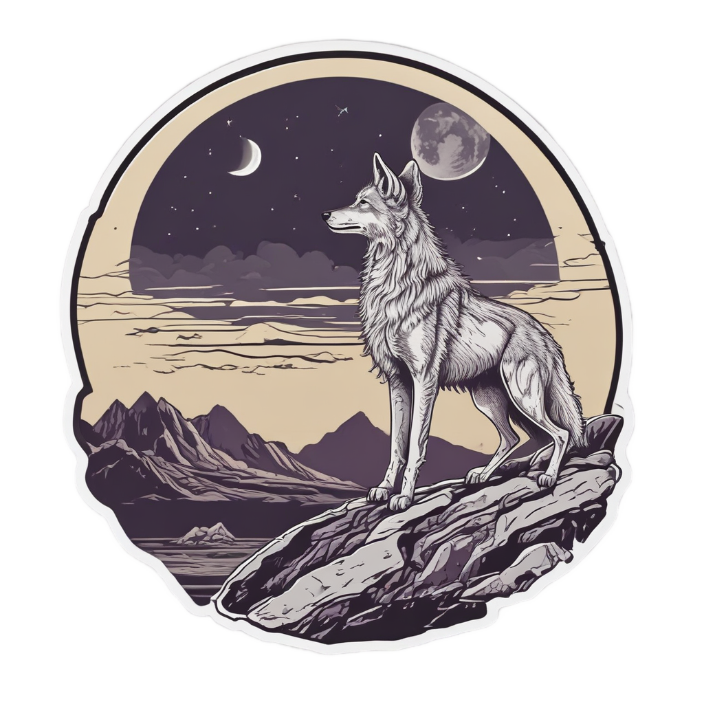 Coyote Howling — open road stickers