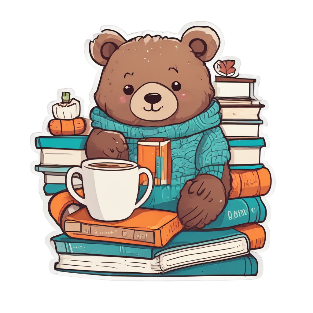 Cozy Bear in Sweater — wildlife stickers