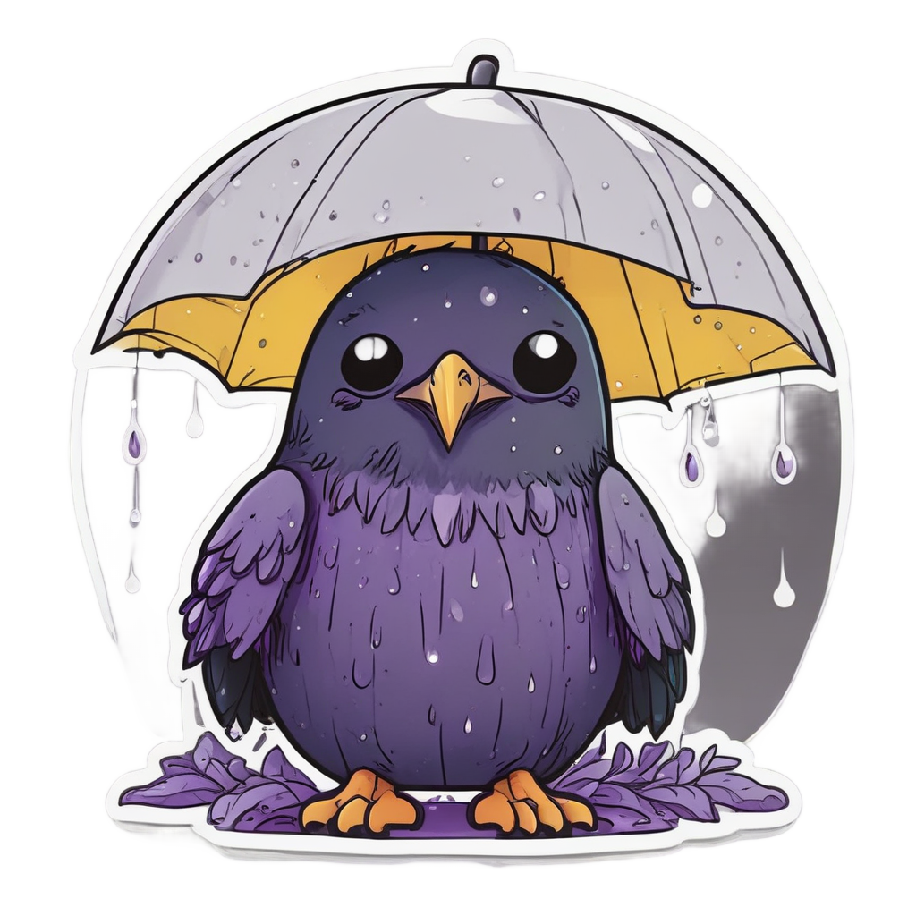 Cozy Rainy Day Raven — moths & ravens stickers